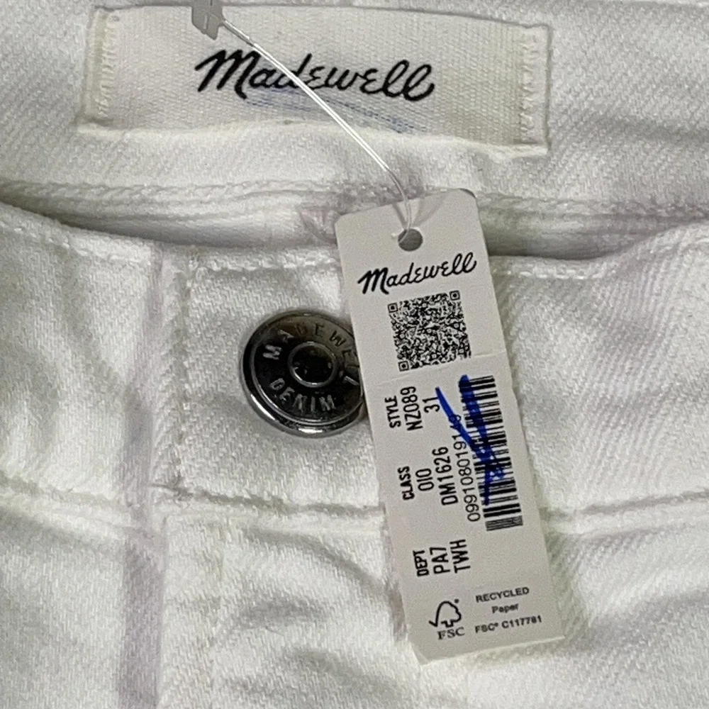 Madewell The Flare Crop Jean Women 31 White Super Stretch Denim Hi Rise NWT